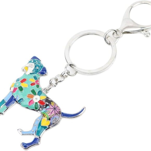 Cute Enamel Dog Keychain Keyring Pets Dog Keyrings for Women Purse Bag Accessori - Picture 3 of 7